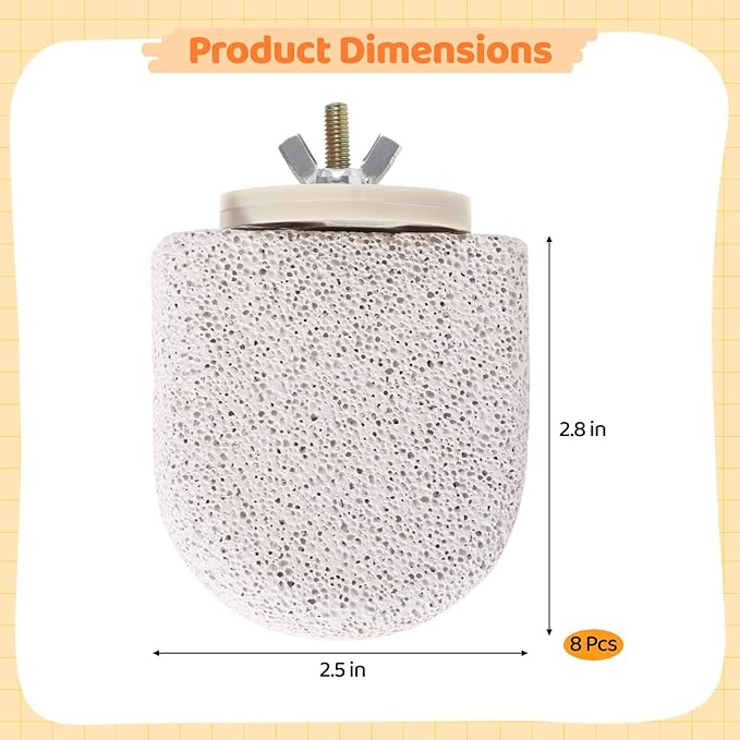 Dorakitten 8 Pcs Bird Perches, Creative Popsicle Bird Stands, Bird Beak Grinding Stones, Foot Claw Trimmers, Natural Chewing Toys for Small Birds, Budgies, Cockatiels, Lovebirds