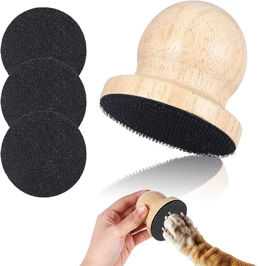 Dog Nail File Board, Cat Nail File for Cats, Dog Scratch Pad for Nails, Dog Nail Scratch Board for Dogs, Nail File for Dogs,Cat Nail File Scratcher,Pet Nail File with 3 Pcs Replaceable Sandpaper(Wood)