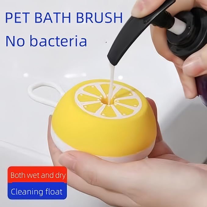 Cat Brush, Dog Brush, Dog Hair Brush, Dog Shampoo Brush, Dog Grooming Brush, Dog Shower Brush, Dog Massage Brush, Pet Hair Brush, Pet Hair Remover, Pet Hair Cleaner Brush, Dog Shower Brush (Yellow)