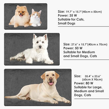 PETNF Outdoor Heated Pet Bed with Waterproof Cover,Pet Heating Pads for Dog,Soft Electric Blanket Auto Temperature Control,Heating Mat for Dog House Cabin Cot Doorway,Rescue Cats