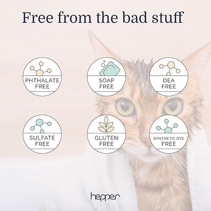 Hepper Oatmeal Shampoo for Dogs, Cats and Other Pets - All Natural Pet Shampoo: No Dog Soap, Cat Soap or Pet Soap - Dog Shampoo Sensitive Skin, Dog Dry Skin, Dog Itchy Skin Treatment -Cucumber & Aloe