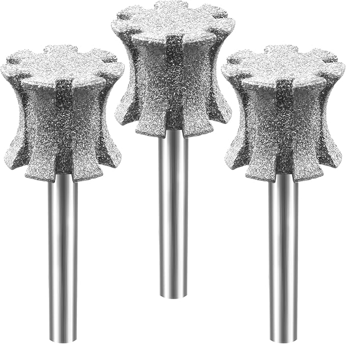 Dog Nail Grinder Bits Fast Cooling Tips with Anti-Clogging, Diamond Dog Nail Grinder Sawtooth Head for Claw Care Grooming 1/8'' Dremel Sanding Drums Replacement for Anxious Dogs - SuperC 120# 3P