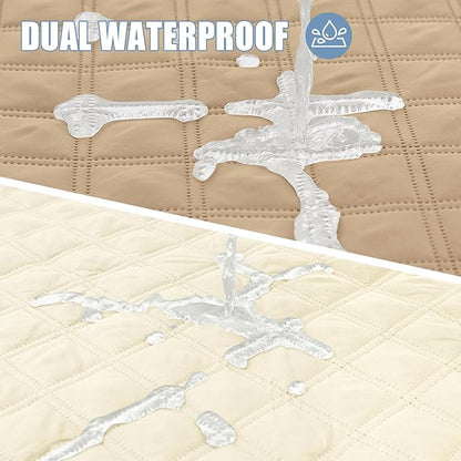 Smiry Waterproof Dog Blanket, Reversible Dog Bed Cover Pet Blanket, Soft Couch Cover for Dogs Washable, Bed Couch Sofa Furniture Protector for Puppy Cat Kids (30"x53", Camel/Beige)