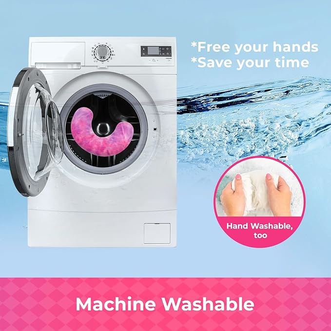 Dog Pillow, U-Shaped Dog Calming Pillow for Pet, Soft Dog Neck Pillow Machine Washable Dog Bed Pillow for Dog and Cat Enhance Sleep Quality(Tie-dye Rose Purple, Large)