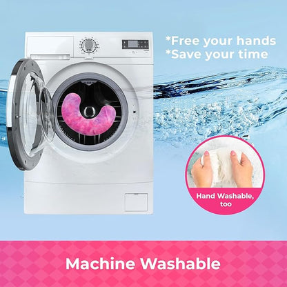 Dog Pillow, U-Shaped Dog Calming Pillow for Pet, Soft Dog Neck Pillow Machine Washable Dog Bed Pillow for Dog and Cat Enhance Sleep Quality(Tie-dye Rose Purple, Medium)