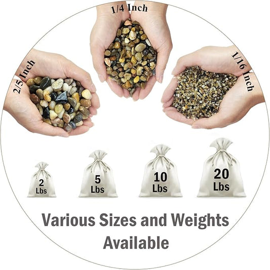 5 lbs Fish Tank Sand, 1/16 inch Mini Aquarium Gravel, Decorative Pea Gravel Stones for Air Plants, Vase Fillers, Landscaping and Succulent Soil Cover