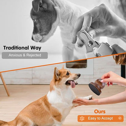 Dog Nail File Dog Scratch Board for Nails Wooden Handicraft Cat Dog Nail Scratch Pad with 4 Pcs Replaceable Sandpaper Dog Trainning Accessories Stress Free Nail Filing for Dogs(Coffee)