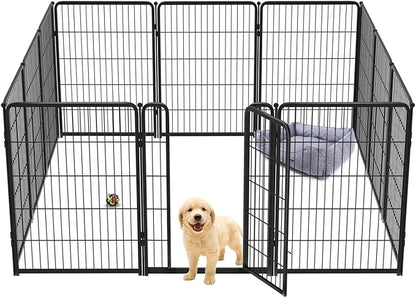 FXW Homeplus Dog Playpen for Indoor Use - Stress-Free and Safe Play, Heavy Duty 40 Inch 12 Panels Dog Pen for Medium and Large Dogs, Black_atented