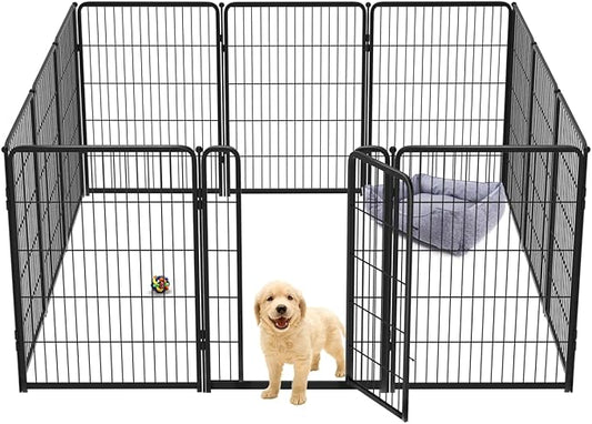 FXW Homeplus Dog Playpen for Indoor Use - Stress-Free and Safe Play, Heavy Duty 40 Inch 12 Panels Dog Pen for Medium and Large Dogs, Black_atented