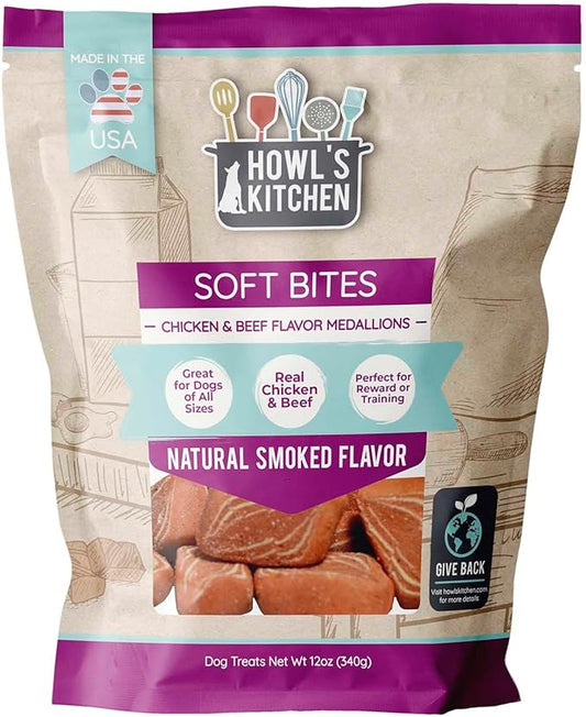 Howl's Kitchen Dog Treats, Soft Bites, Beef and Chicken