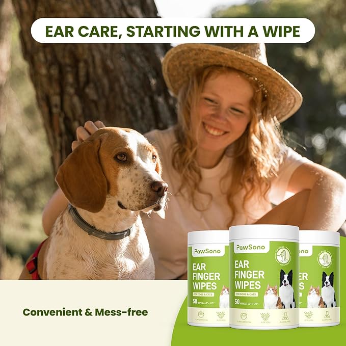 Pet Wipes for Dogs & Cats, Hypoallergenic Dog Eye Wipes Cleaner, Natural Cleaning Grooming Pet Wipes Gently Remove Stain (Ear Wipes 150 PCS, Aloe Scent)