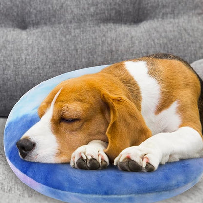 Dog Pillow, U-Shaped Dog Calming Pillow for Pet, Soft Dog Neck Pillow Machine Washable Dog Bed Pillow for Dog and Cat Enhance Sleep Quality(Tie-dye Purple Blue, Large)