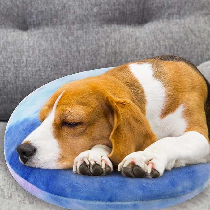 Dog Pillow, U-Shaped Dog Calming Pillow for Pet, Soft Dog Neck Pillow Machine Washable Dog Bed Pillow for Dog and Cat Enhance Sleep Quality (Purple Blue, Medium)