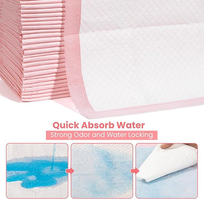 Pet Toilet Training Pads 100Count Disposable Puppy Pee Pads 18" x 13" for Dogs, Ultra Absorbent|Quick Dry|Leak-Proof Pet Potty Pads for Dog, Cat, Rabbits and Guinea Pigs (Pink)