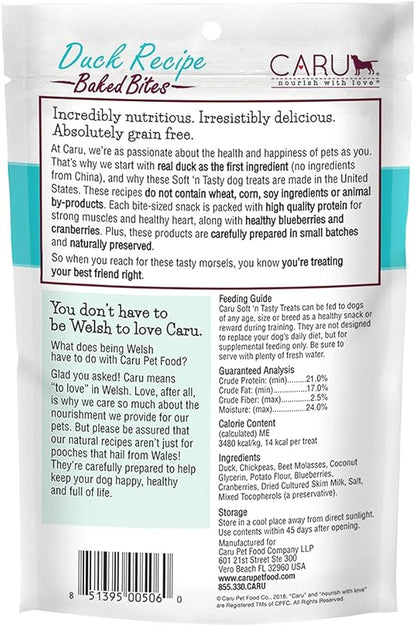 CARU - Soft 'n Tasty Baked Bites - Duck Bites Dog Treats - Flavorful Training Treats - 4 oz