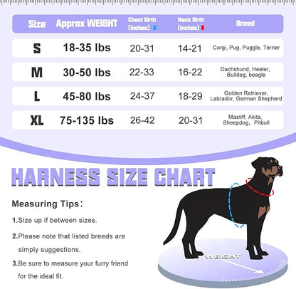 AUROTH Tactical Dog Harness for Large Dogs No Pull Adjustable Pet Harness Reflective K9 Working Training Easy Control Pet Vest Military Service Dog Harnesses Very Peri M