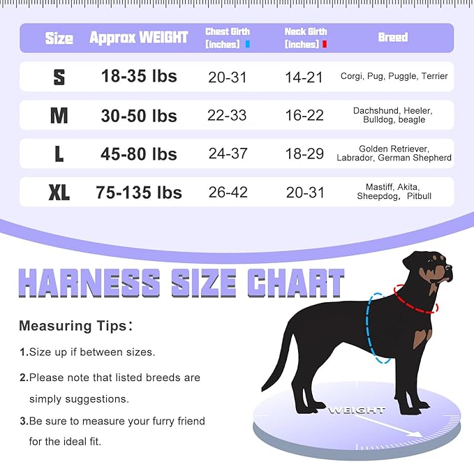 AUROTH Tactical Dog Harness for Large Dogs No Pull Adjustable Pet Harness Reflective K9 Working Training Easy Control Pet Vest Military Service Dog Harnesses Very Peri S