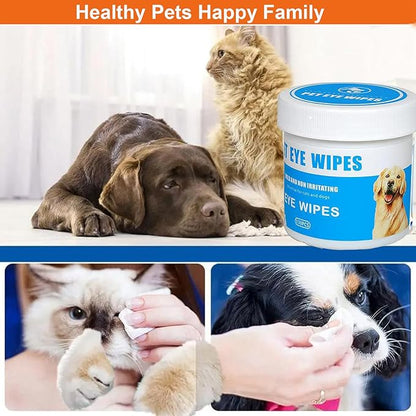Pet Eye Wipes For Dogs, Natural Dog Wipes for Paws and Eyes,Gentle and Safe Dog Wipes Cleaning for Remove Tear Stains and Mucus, Dog Eye Wipes and Cleaning Wipes for Dog, Cat, furry animals 130 pcs