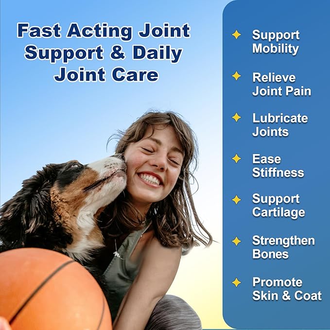 Glucosamine for Dogs - Joint Supplement for Dogs - Chondroitin, MSM, Omega-3, Support Mobility, Cartilage, Dog Joint Pain Relief, Hip and Joint Supplement Dog for All Breed, 120 Crunchy Bite