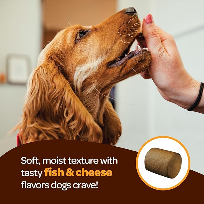 Skin and Coat Supplement for Dogs | Nourishing Omega 3 for Dogs with EPA DHA Krill Oil and Vitamin E | Dog Skin and Coat Supplement | 1 Chew up to 75lbs | NASC Certified & Made in The USA | 60 Chews