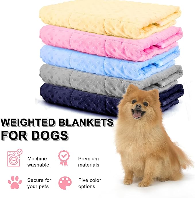 LaSyL Weighted Blanket for Pets | Thunder Blanket for Dogs Anxiety | Premium Soft Minky | Relaxation & Calming & Anti Anxiety | Used in Car, Bed, Couch | Pink, Washable Medium 32" L x 40" W