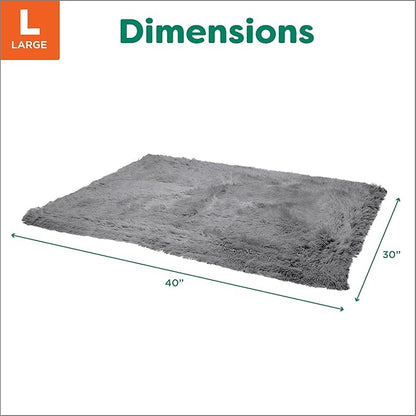 Furhaven Waterproof Throw Blanket for Dogs & Indoor Cats, Washable - Shaggy Plush Calming Long Faux Fur & Velvet Dog Blanket - Gray, Large