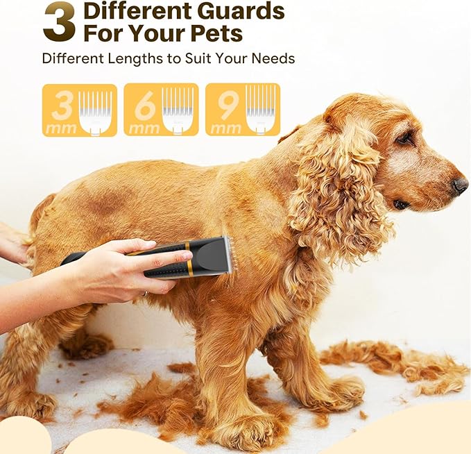 Small Dog Grooming Kit, 4 in 1 Electric Cordless Dog Paw Trimmer with Nail Grinder, Low Noise Dog Nail Trimmers, IPX7 Waterproof Small Dog Grooming Clippers for Paws, Ears, Face, Hip Hairl