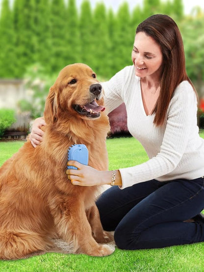 2PCS Dog Bath Brush, Dog Shampoo Brush, Silicone Curry Brush, Pet Scrubber for Short&Long Haired Dogs Cats Massage Comb, Soft Shedding Bathing Washing Brush, Essential Puppy Grooming Accessories