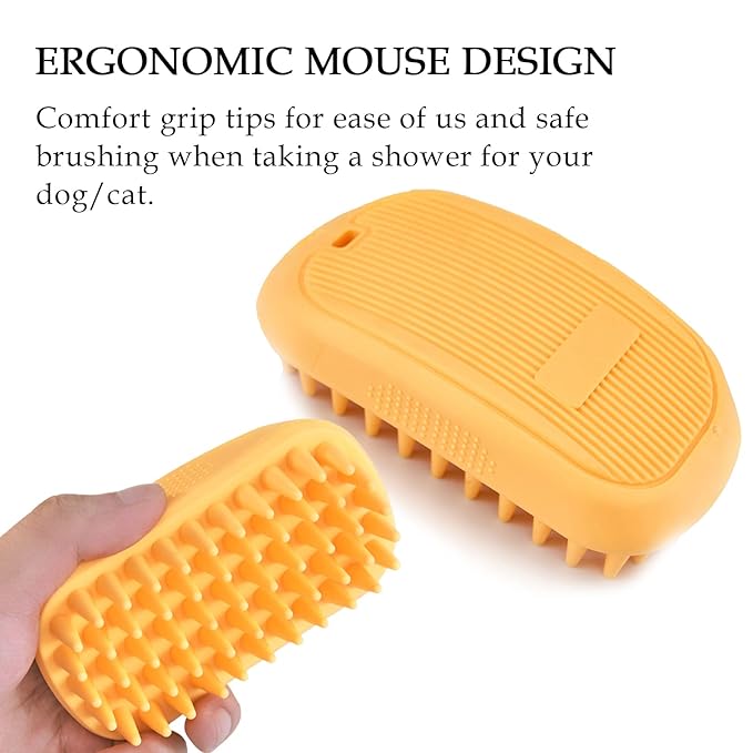 Silicone Dog Grooming Brush Pet Shampoo Bath Brush Anti Skid Soothing Massage Rubber Comb Bath Dog Brush