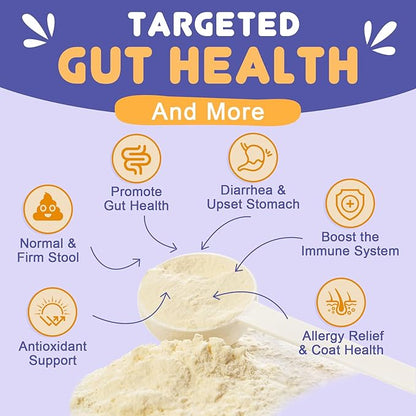 NATURE TARGET Probiotics for Dogs - Dog Probiotics, Plus Prebiotic, Digestive Enzymes, Fiber, Support Gut, Immune Health, 6 Billion CFU Dog Probiotic Powder, Relieve Diarrhea, Loose Stool, 90 Scoops