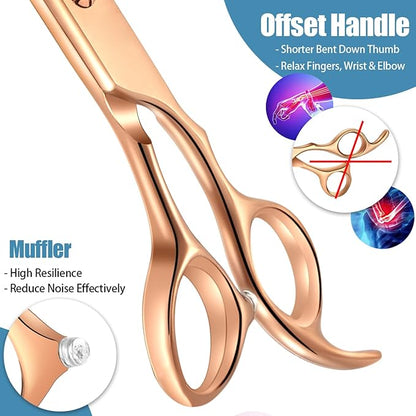 7.5" Dog Grooming Scissors Trimming Cutting Shears Professional for Dog Cat Pet Animal Grooming on Face and Paws Gold