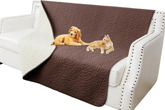 Waterproof Dog Blanket, Washable Anti-Slip Pet Couch Covers for Sofa,Pet Hair Resistant Blankets Bed Chair Furniture Couch Protector for Dogs-52x82,Chocolate