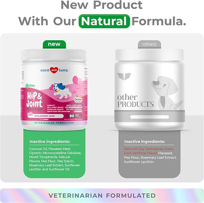 Hip and Joint Support for Dogs - Max Strength - 90 Soft Chews - with Green Lipped Mussel, Glucosamine, Turmeric, Fish Oil, MSM and Yucca Schidigera.