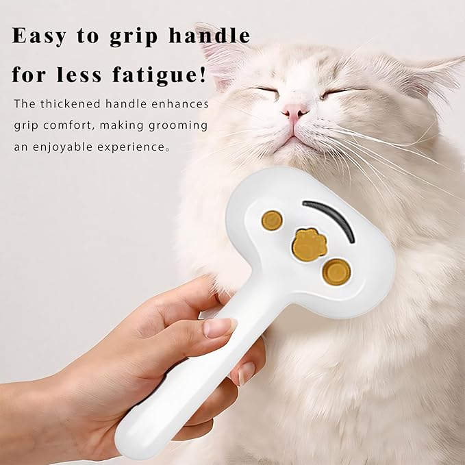 Pet Steam Brush for Dog & Cat  3-in-1 Spray Hair Removal Comb  Steam Brush for Shedding & Grooming  Spritz Defur Comb  Includes Waterless Shampoo & Dental Wipes