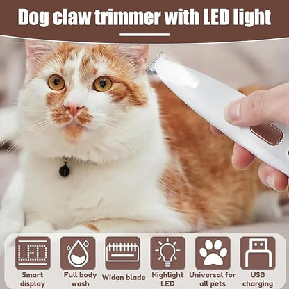 Dog Paw Trimmer,2025 Upgrades Dog Paw Trimmer with LED Light,18 mm Widen Blade, 35 dB Low Noise,Rechargeable Pet Electric Hair Clipper for Dogs and Cats(1pc)