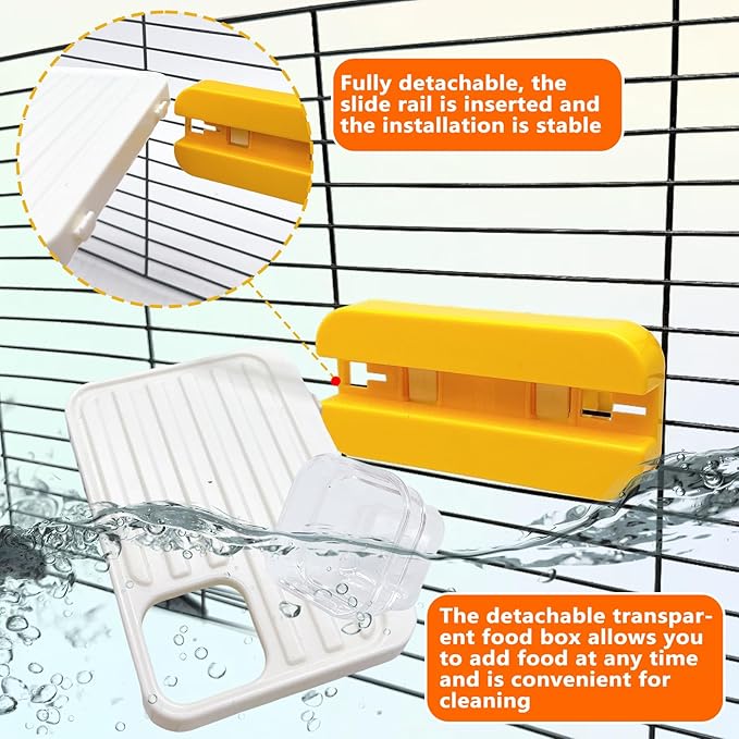 Hamiledyi Bird Perch Platform with Feeding Cup for Cage Window Perch Stand Feeder Bowl for Parakeets Conures Cockatiels Parrot Lovebird