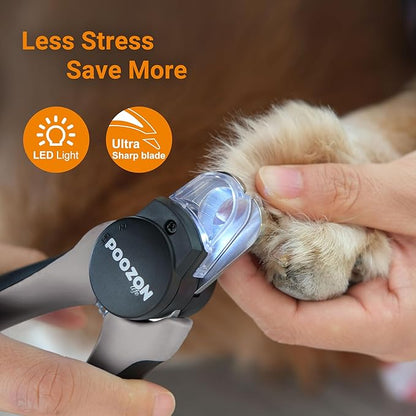 Dog Nail Clipper with Light, Illuminates Nail Clipper Kit or Bloodline for Safe, Easy Trimmers, Extra Sharp for Thick Nails, Quick Sensor, Avoid Over Cutting Toenail, for Cats & Dogs