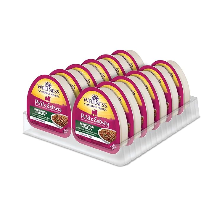 Wellness Natural Pet Food 3 Oz Grain Free Natural Wet Small Breed Roasted chicken, beef, green beans & Red Peppers. (12 Pack), One Size