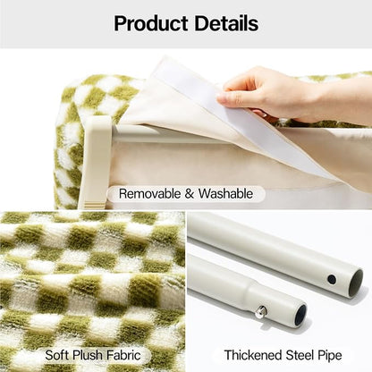 MEWOOFUN Cat Window Sill Perch for Indoor Cats, One-Step Sliding Clamping Slot Adjustment Cat Window Hammock with Removable Covers, Cat Bed for Windowsill & Bedside (Green, Large)