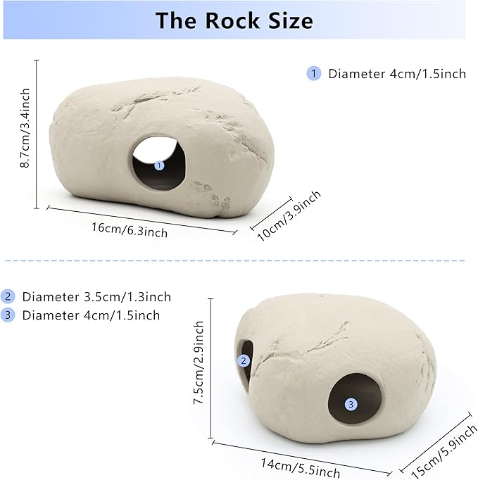 Aquarium Decorations Stackable Large Ceramic Cave Betta Fish Tank Accessories Rock Cave Decor 3-Piece Set