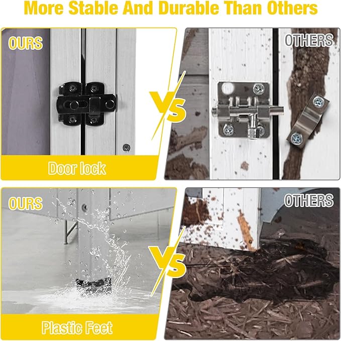 Aivituvin Outdoor Cat Houseï¼_wo-Story Feral Cat Shelterï¼_ooden Cat Condos,Weatherproof Cat Enclosure for Winter with Escape Doors