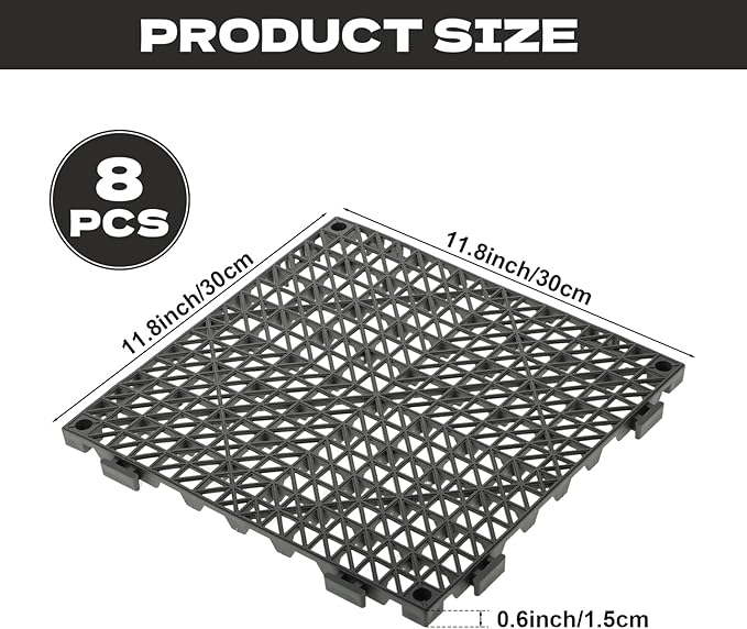 8 PCS Kennel Deck Kennel Flooring for Outdoor Dog Enclosure Dog Pens Outside Keeping The Dog Away from The Ground(11.8inch*11.8inch)