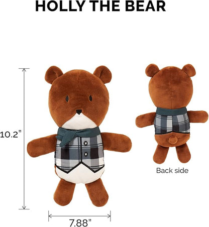 Furhaven 2-Pack Squeaky Plush Dog Toys for Small/Medium Dogs, Washable w/ Ruff Stuff Reinforcement - Dapper Dandies Woodland Collection - Bear/Squirrel, Set of 2