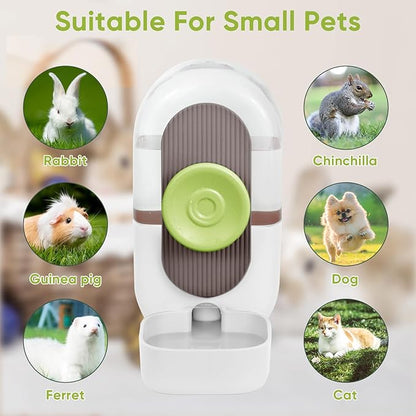 28oz Hanging Automatic Water Dispenserï¼_abbit Water Bottle,Bunny Guinea Pig Ferret Water Bowl for Cage,Suitable for Small Animal Puppies(Cage Grid Spacing Over 1.2'')