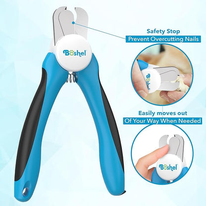 BOSHEL LED Large Dog Nail Clippers, Dog Nail Trimmers for Large Breed with Quick Sensor, Dogs Trimmer with Light & Safety Guard, Sharp Pet Nails Clipper, Pet Claw Clippers, Pets Toenail Cutter & File