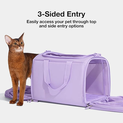 VETRESKA Expandable Cat Carrier,Dog Carrier for Small Medium Puppies,Soft-Sided Pet Carrier Airline Approved,Collapsible Travel Cats/Puppy Carrier with Locking Safety Zippers and Anti-Scratch Mesh
