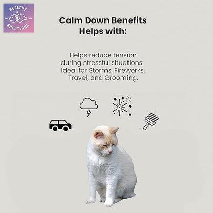Calming Chews for Cats - Cat Calming Treats for Anxiety, Stress Relief Aid, Storms, Grooming, Fireworks, Separation, Travel, & Motion Sickness - Made in USA (60 Soft Chews- Cat)