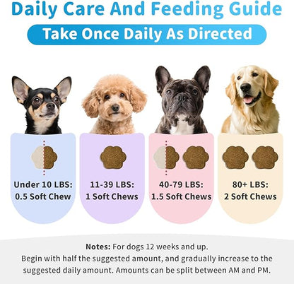 Calming Chews for Dogs – Calming Treats for Anxiety, Stress, Separation, Travel & Thunder, Non-Drowsy Alternative to Melatonin, Calm & Focus with Chamomile & Ashwagandha, Bacon Flavor, 90Ct