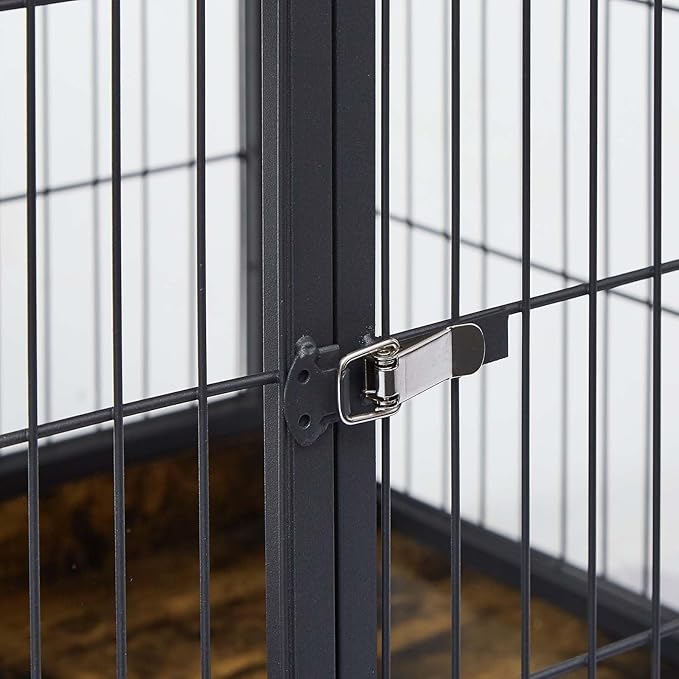 Dog Crate Furniture Dog Kennel for Home Indoor Use Furniture Dog Crate with Double Doors for Medium Large Dog 38.58" W x 25.2" D x 27.17" H Rustic Brown