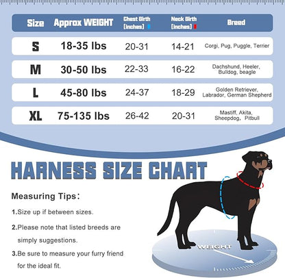 AUROTH Tactical Dog Harness for Small Medium Large Dogs No Pull Adjustable Pet Harness Reflective K9 Working Training Easy Control Pet Vest Military Service Dog Harnesses (XL, Denim Blue)